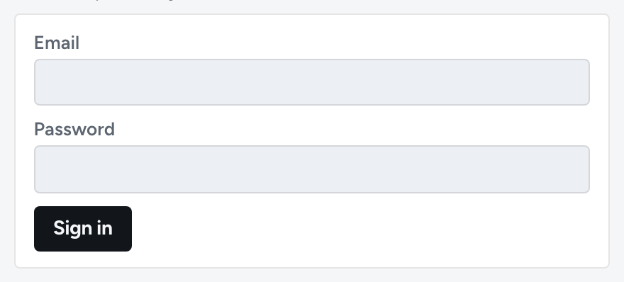 The sign-in screen with email and password fields